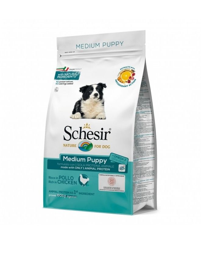 Schesir Chicken Dry Food For Medium Puppies