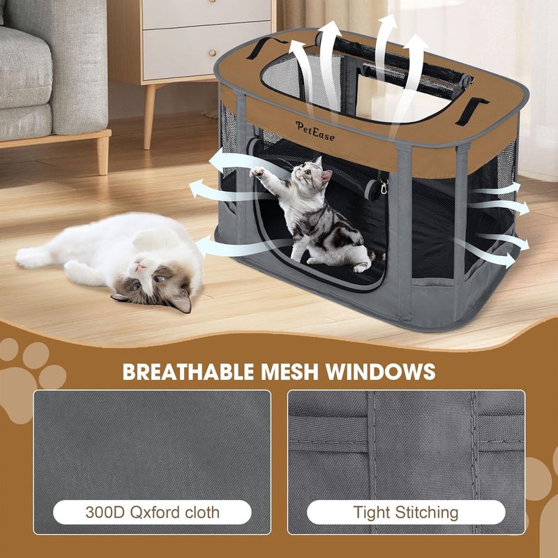 PetEase Portable Cat Playpen Dog Crate, Foldable Pet Cage for Rabbit Puppy Hamster, Indoor/Outdoor Cats Enclosure Cages Tent - Image 2