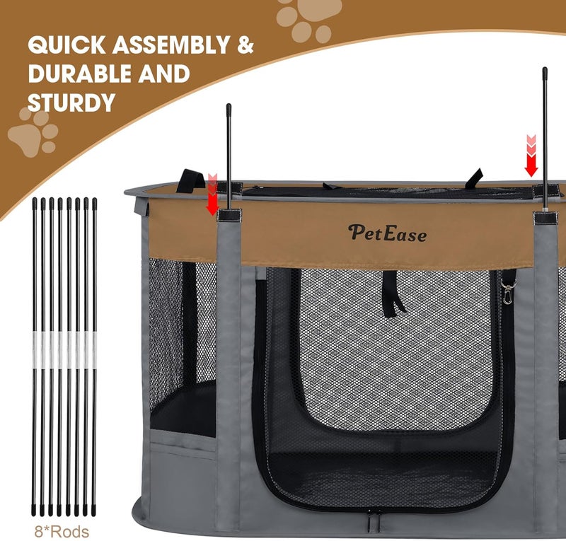 PetEase Portable Cat Playpen Dog Crate, Foldable Pet Cage for Rabbit Puppy Hamster, Indoor/Outdoor Cats Enclosure Cages Tent - Image 5