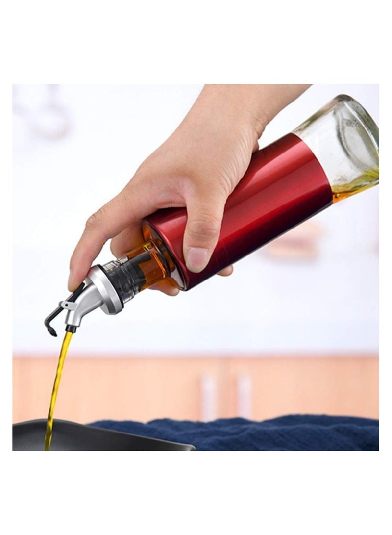 Plan A Leakproof Food Oil Dispenser Bottle, 300ml Glass Oil Dispenser, Portable Leak Proof Oil Dispenser for Olive Oil, Vinegar, Sauce, Glass Oil Bottle with Pour Spout (Gold) - Image 2