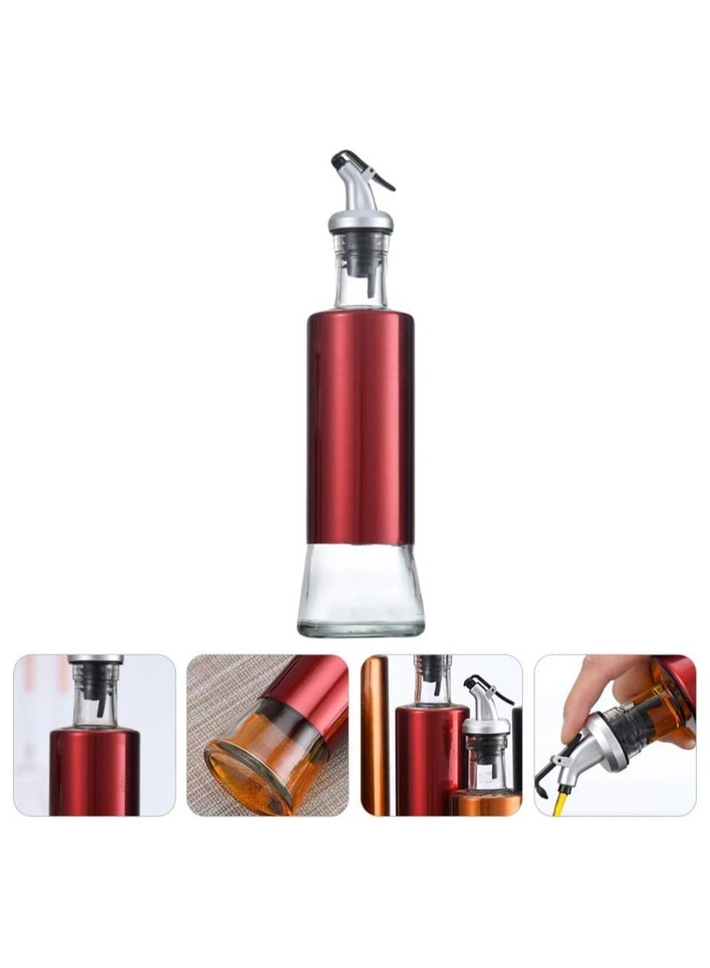 Plan A Leakproof Food Oil Dispenser Bottle, 300ml Glass Oil Dispenser, Portable Leak Proof Oil Dispenser for Olive Oil, Vinegar, Sauce, Glass Oil Bottle with Pour Spout (Gold) - Image 3