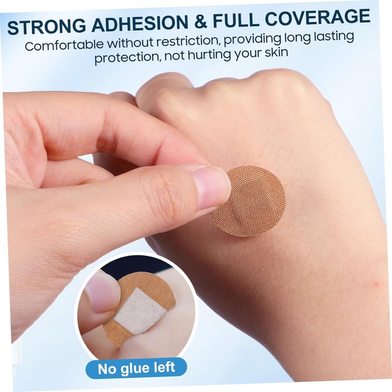Healifty 100pcs Breathable Round Bandages for Nose Face Elbow Comfortable Fabric Spot Patches with Strong Adhesive Small Skin Friendly Replacement Adhesive Patches - Image 3