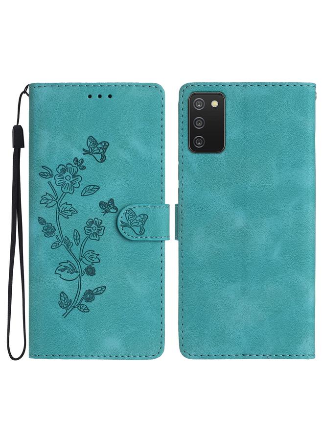 S-TOP Case For Samsung Galaxy A02s EU Flower Butterfly Embossing Pattern Leather Phone Case - Image 1