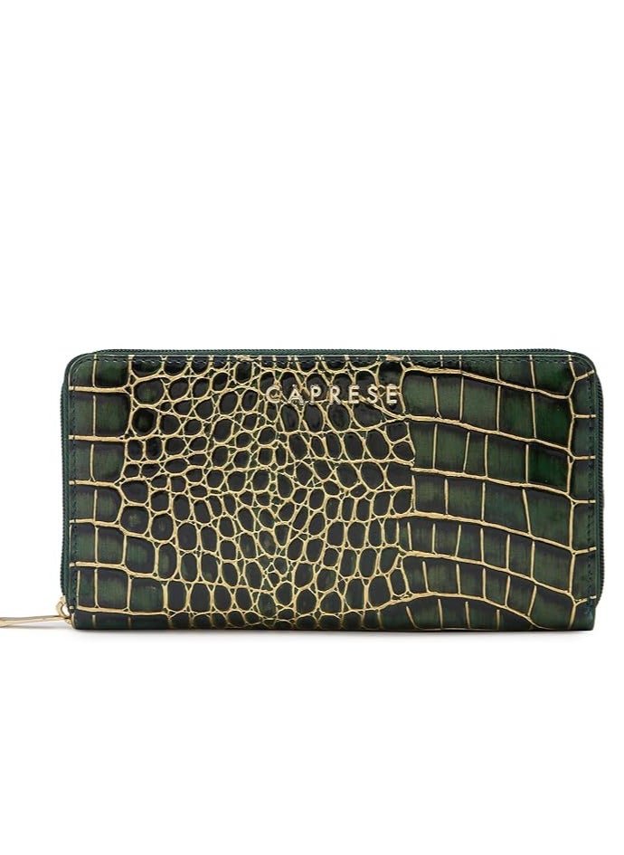 CAPRESE Caprese Miranda Zip Around Wallet for Women| Large, Green | Multiple Card Slots with Stylish Animal Print | Perfect for Carrying Daily Essentials  - Image 1