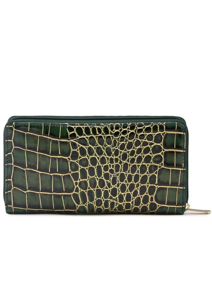 CAPRESE Caprese Miranda Zip Around Wallet for Women| Large, Green | Multiple Card Slots with Stylish Animal Print | Perfect for Carrying Daily Essentials  - Image 3