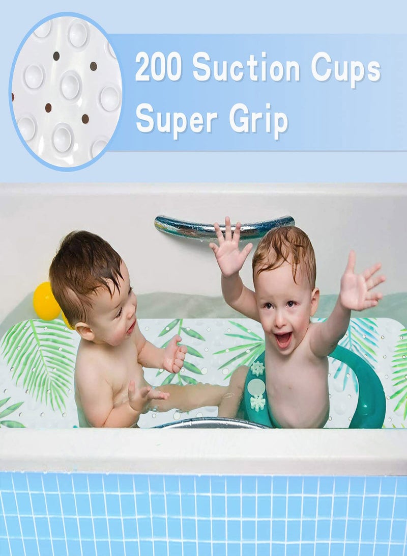 SYOSI Non-Slip Bathtub Mat for Kids, 100x40cm, Anti-Slip Bathtub Mat with 200 Suction Cups PVC Material, Shower Mat with Cartoon Sea Animals for Kids and Baby Machine Washable Bath Mat - Image 3