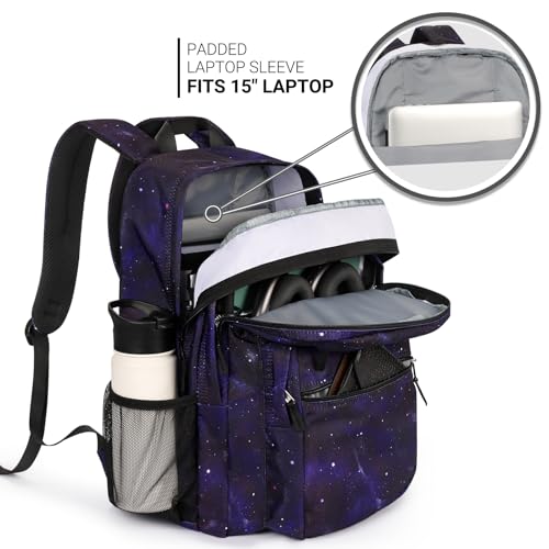 ZORFIN 26L Backpack for College, and Travel: Water Resistant Bookbag - Night Sky - Image 4