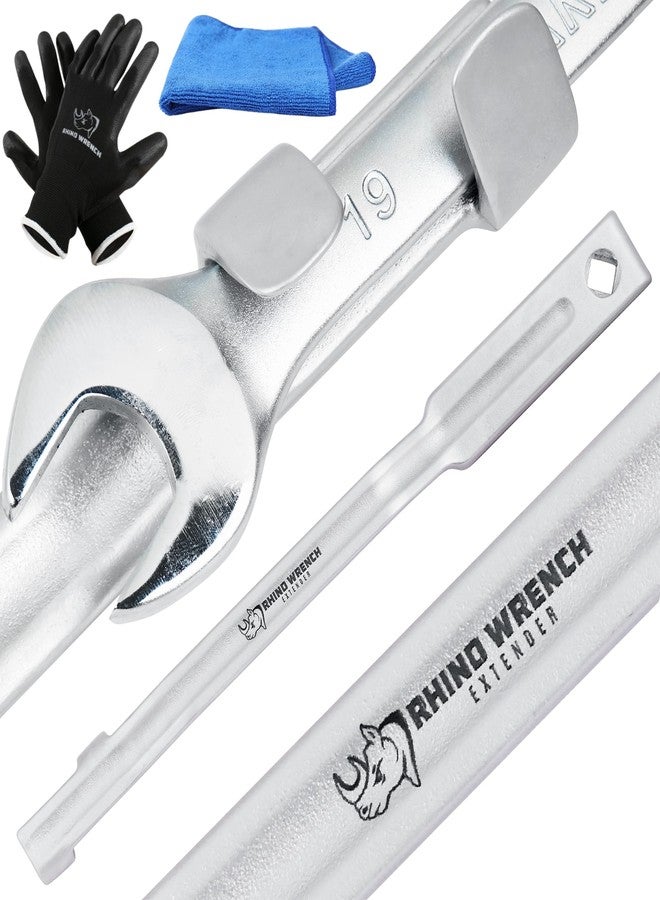 Eleon Rhino Wrench Extender Tool Bar - Extra-Long 15 Inch Wrench Extension for Maximum Leverage - Torque Multiplier with Non-Slip Gloves and Microfiber Towel - Solid Steel Tools (Extra Large) - Image 1