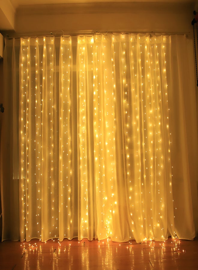 Twinkle Star 300 LED Window Curtain String Light Wedding Party Home Garden Bedroom Outdoor Indoor Wall Decorations Warm White - Image 5