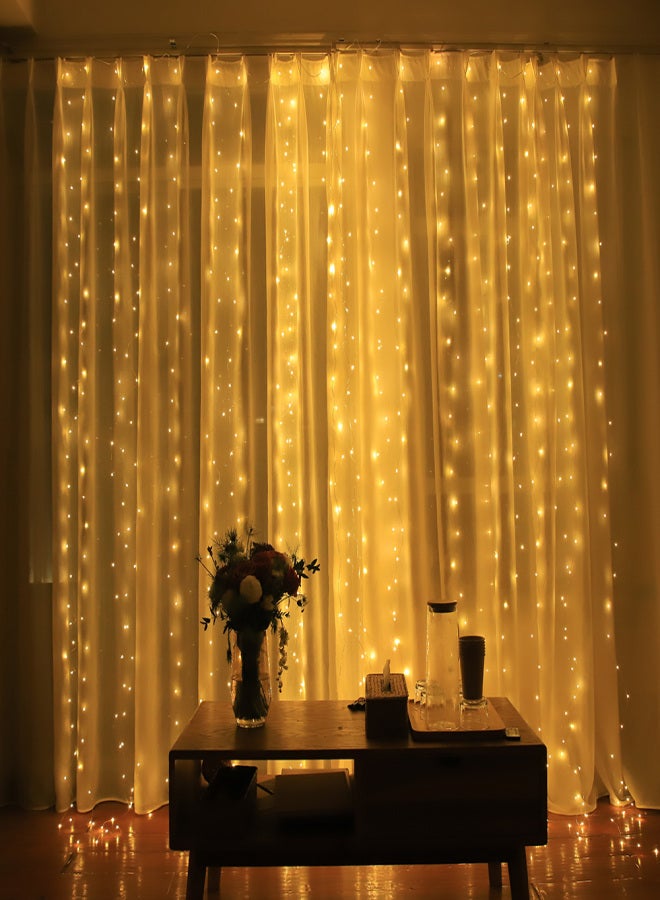 Twinkle Star 300 LED Window Curtain String Light Wedding Party Home Garden Bedroom Outdoor Indoor Wall Decorations Warm White - Image 4