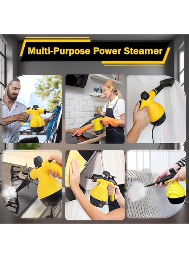 Steam Cleaner Handheld Pressurized 1050W 350ml with 9 Accessories & Safety Lock, Multi-Purpose & Powerful Portable Steamer for Cleaning, Home Use, Car, Bathroom, Window, Grease - Image 3