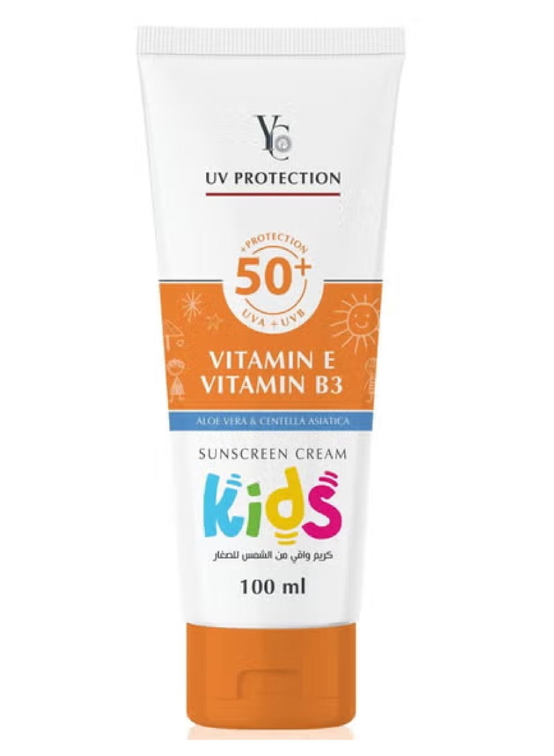 YC 2 pieces of Sunscreen Cream 50+ Kids UVA UVB - 2X100 ml - Image 2