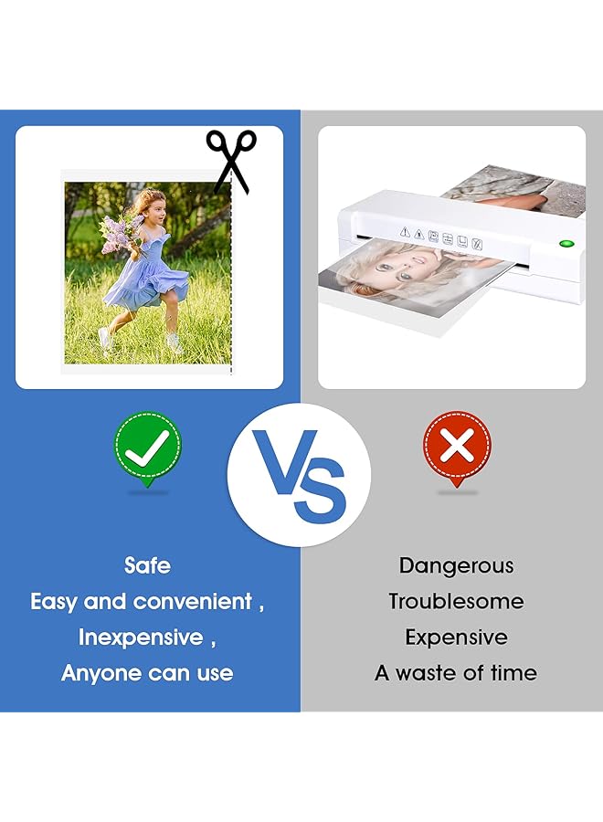 erorex Pack Of 50 Waterproof Laminate Films Self Adhesive Laminating Pouches 4 X 6 Inches Transparent Glossy Laminating Film For Business Cards Photo Stickers No Machine Matted  - Image 5
