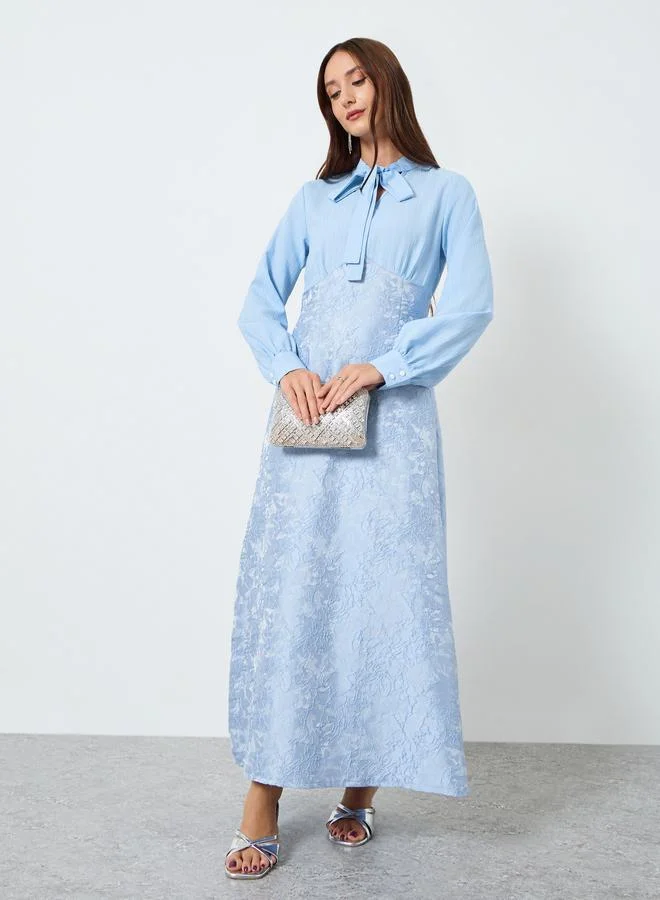 تايك تو فستان ميدي مطرز بياقة برباط