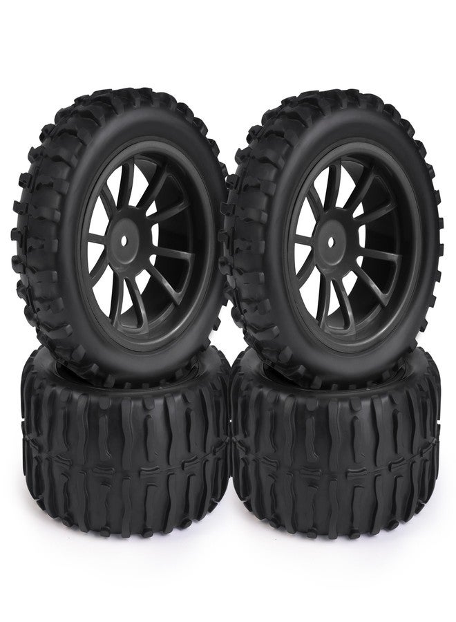 Hosim 55 * 115 mm RC Tires, All Terrain Soft Tire Mounted on 12mm Hex Wheels (Set of 4) for 1/10 RC Cars (Black Wheel hub) - Image 1