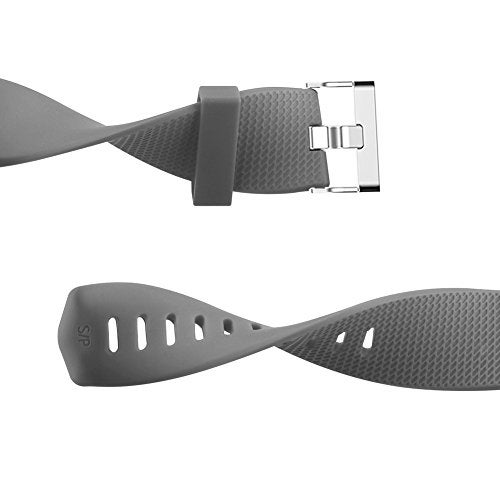 Tobfit Watch Strap Compatible for Fitbit Charge 2 (Watch Not Included), Removable Soft Belts for Charge 2 Wristband, Smartwatch Band for Men & Women (L, Grey) - Image 3