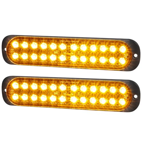 XtraGlow 7.5 inch Aluminum Housing Amber 24LEDs Trailer Side Marker Turn Signal Light Surface Mount Clearance Lights of Truck Motorcycle Tractor RV Pickup, IP67 Waterproof 2Pcs - Image 1