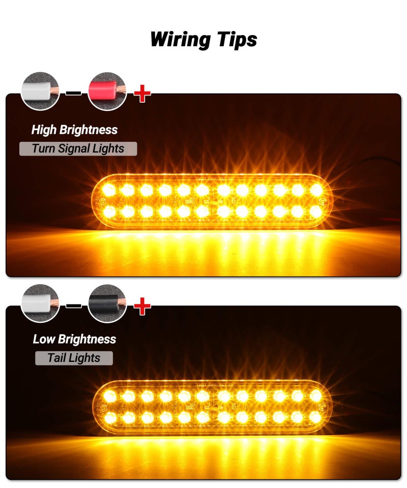 XtraGlow 7.5 inch Aluminum Housing Amber 24LEDs Trailer Side Marker Turn Signal Light Surface Mount Clearance Lights of Truck Motorcycle Tractor RV Pickup, IP67 Waterproof 2Pcs - Image 2