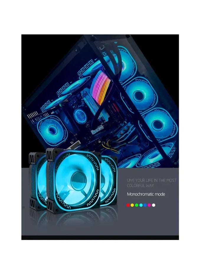 Truenort TrueNort Pc Case Fan 120mm RGB 6Pin 12V 3W, Single Fan  - Image 3