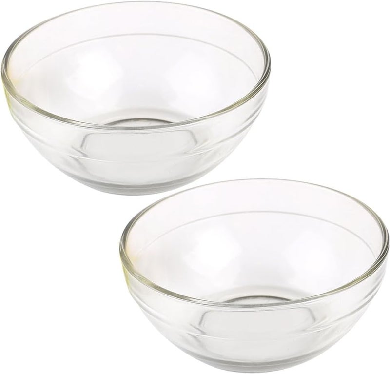 luzen 2Pcs Glass Facial Mask Mixing Bowl Essential Oil Bowl DIY Face Mask Bowl Cosmetic Skincare Beauty Tool for Professional Salon or Home Use Transparent