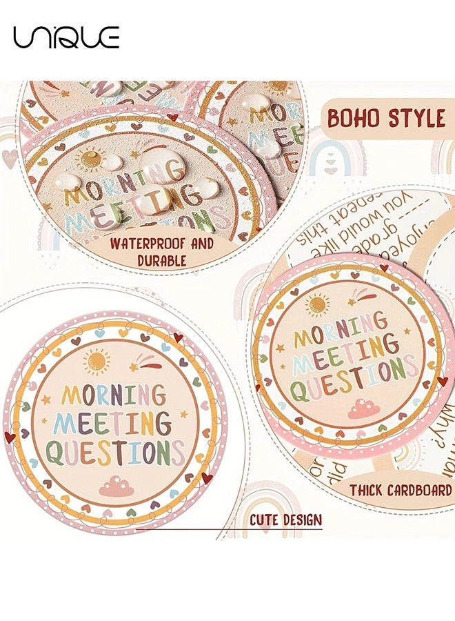 Unique Classroom Questions Ideas Cards, 25Pcs Morning Meeting Chip Question Card, Conversation Starter for Classroom Activities, Enhance Communication and Listening Skills, Fun and Interactive Learning Aid - Image 4