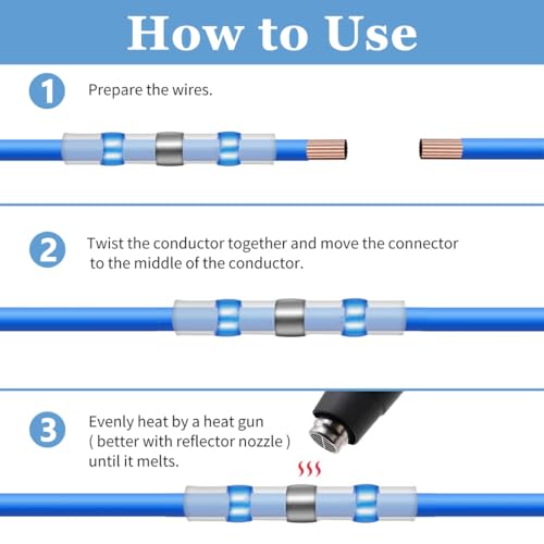 Serplex® 160Pcs Heat Shrink Solder Wire Connectors Kit, Solder Seal Wire Connector Solder Terminals, 5 Sizes, Waterproof, Electrical Insulation, Electrical Wire Terminal for Wire Repairs &Connections - Image 5