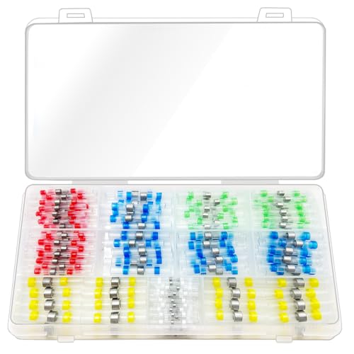 Serplex® 160Pcs Heat Shrink Solder Wire Connectors Kit, Solder Seal Wire Connector Solder Terminals, 5 Sizes, Waterproof, Electrical Insulation, Electrical Wire Terminal for Wire Repairs &Connections - Image 1