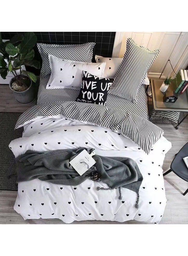 DUOMA HOME cotton duvet cover set , king size ,6pcs set with duvet cover 220*240cm and fit sheet and 4pcs pillowcases