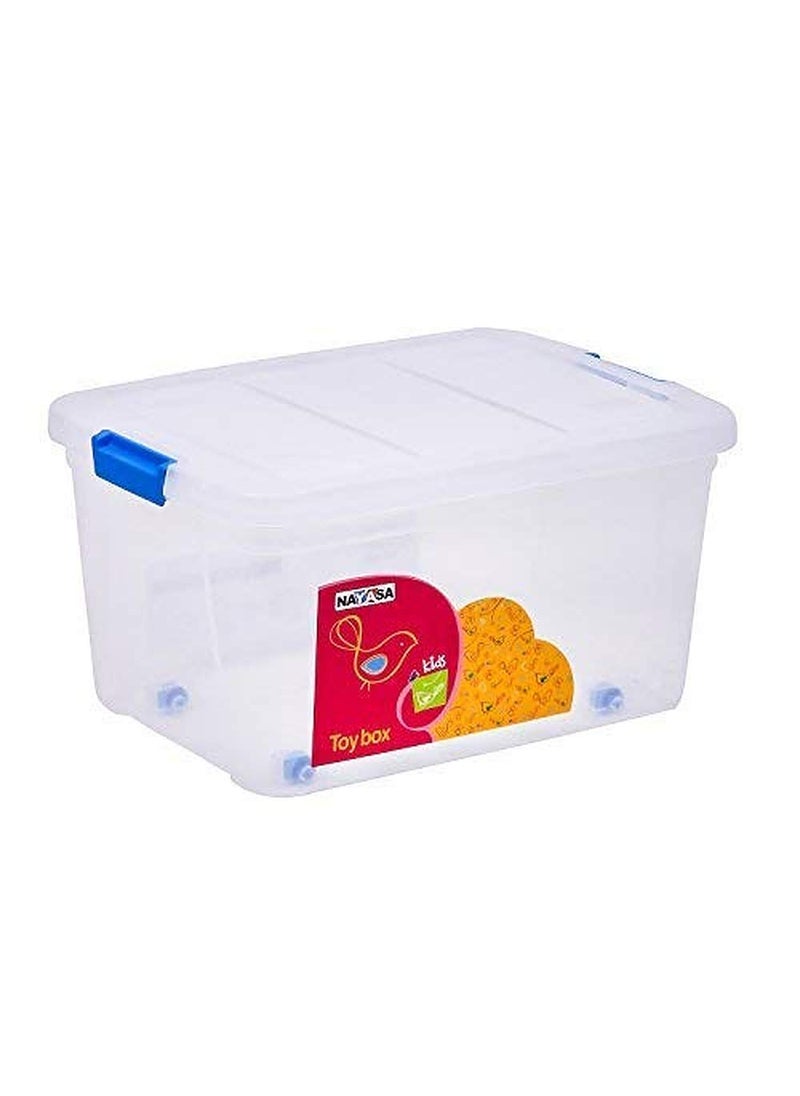 Nayasa Multipurpose Container Utility Box with Lid for Storage Transparent 25 L Rectangular Plastic
