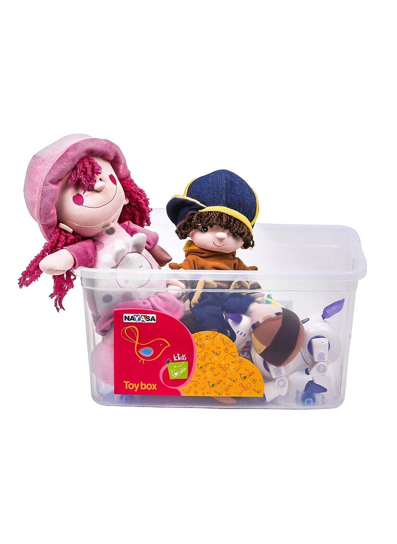 Nayasa Multipurpose Container Utility Box with Lid for Storage Transparent 25 L Rectangular Plastic