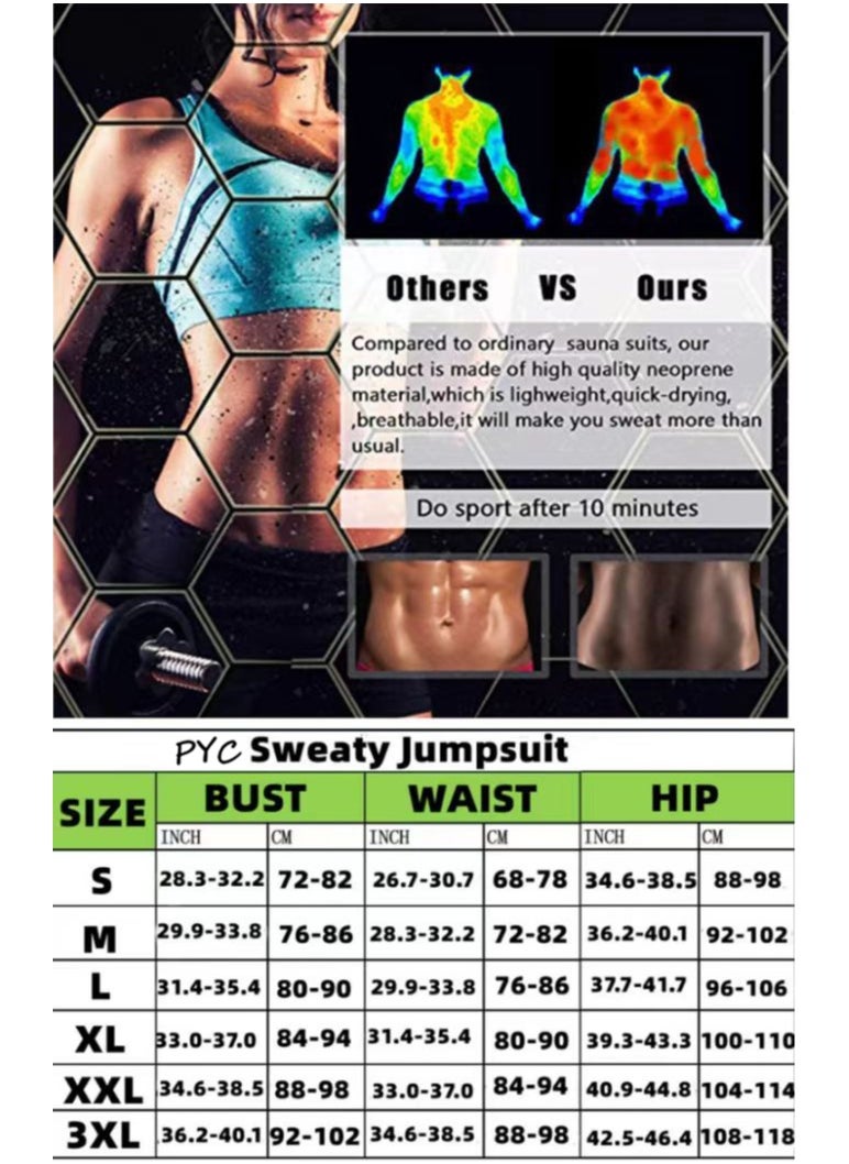 PYC Women Sauna Suit Sweat Shirt Slimming Vest Hot Top Jumpsuit Shapewear  - Image 2