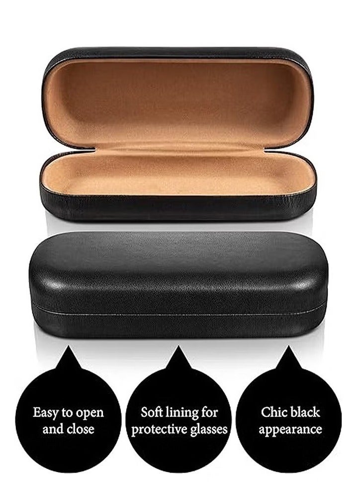 حافظة نظارات صلبة، حافظة نظارات بحجم الجيب، حافظة نظارات شمسية للرجال والنساء والطلاب (أسود) - Image 4