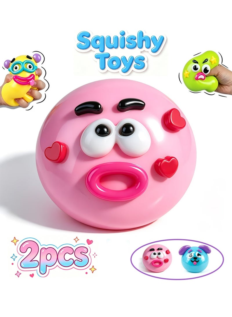 يوجي 2PCS Smushers Squishies بطيئة ارتفاع الكرة الإجهاد غير لطيف ارتفاع بطيئ الاسترخاء الحسية فيدج لضغط الكرة الحسية مكتب المرح ملحقات للبالغين - Image 1