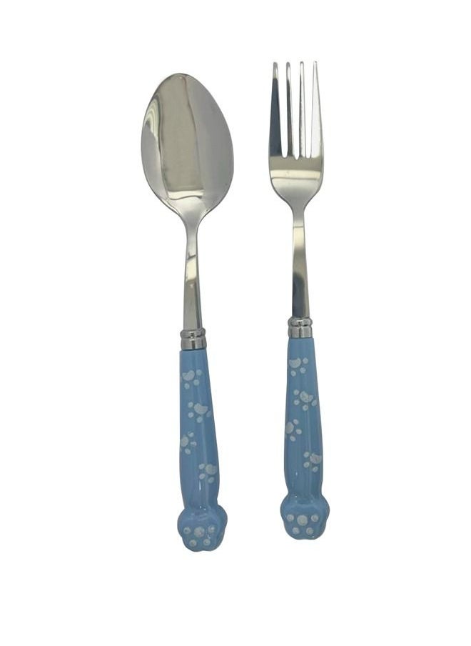 Brain Giggles Brain Giggles Kids Cutlery Set with Case Stainless Steel Cutlery with Rounded Edges Portable Travel Utensils Set for Kids -Blue  - Image 1