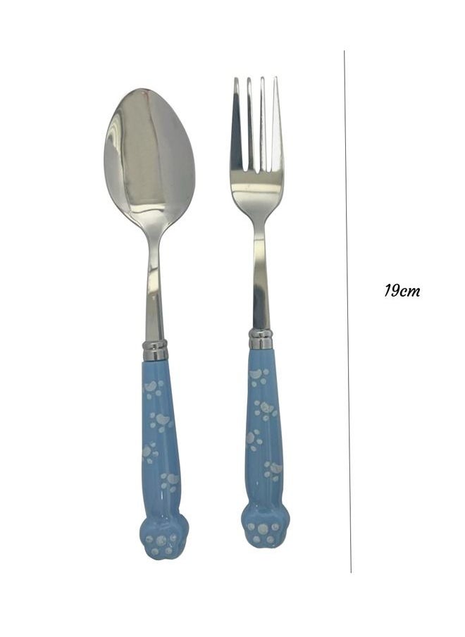 Brain Giggles Brain Giggles Kids Cutlery Set with Case Stainless Steel Cutlery with Rounded Edges Portable Travel Utensils Set for Kids -Blue  - Image 2