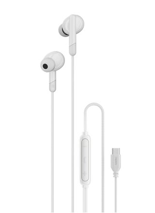 White - Type-C Plug Wired Earphones - 3-Button Control