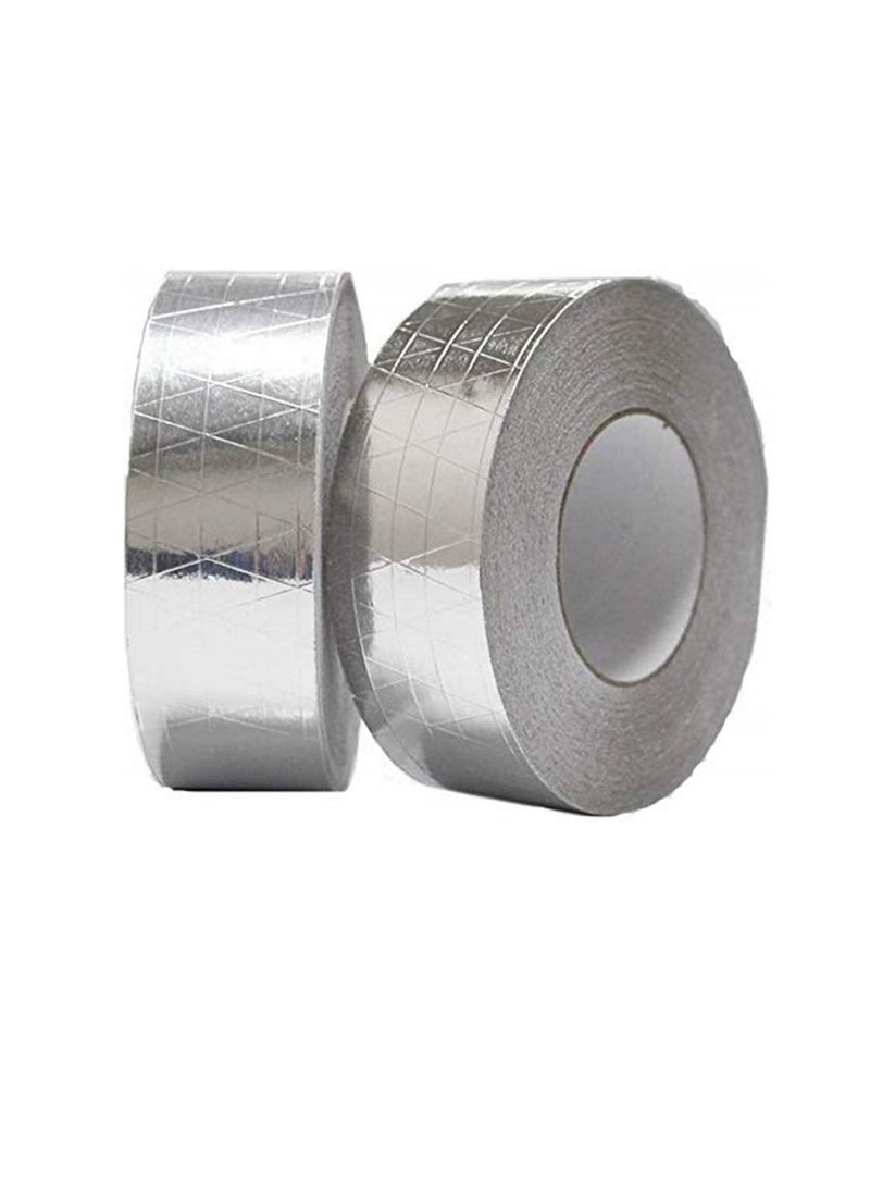 Multi-purpose Strong Aluminium Foil Adhesive Insulation Tape for Roof Leak, Surface Crack, Window Sill Gap, Pipe Rupture, Boat Sealing, Etc… (2 Inch - Pack of 2, FSK Aluminium Tap) - Image 1