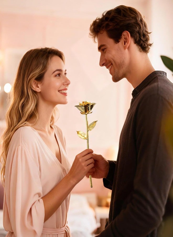 WILDLOVE وردة وايلد لوف مطلية بذهب عيار ٢٤ قيراطًا - وردة طبيعية حقيقية محفوظة في ذهب خالص - هدية رومانسية لها - هدية فريدة لأعياد الميلاد، عيد الحب، عيد الأم للنساء، الزوجة، الصديقة، الأم - Image 5