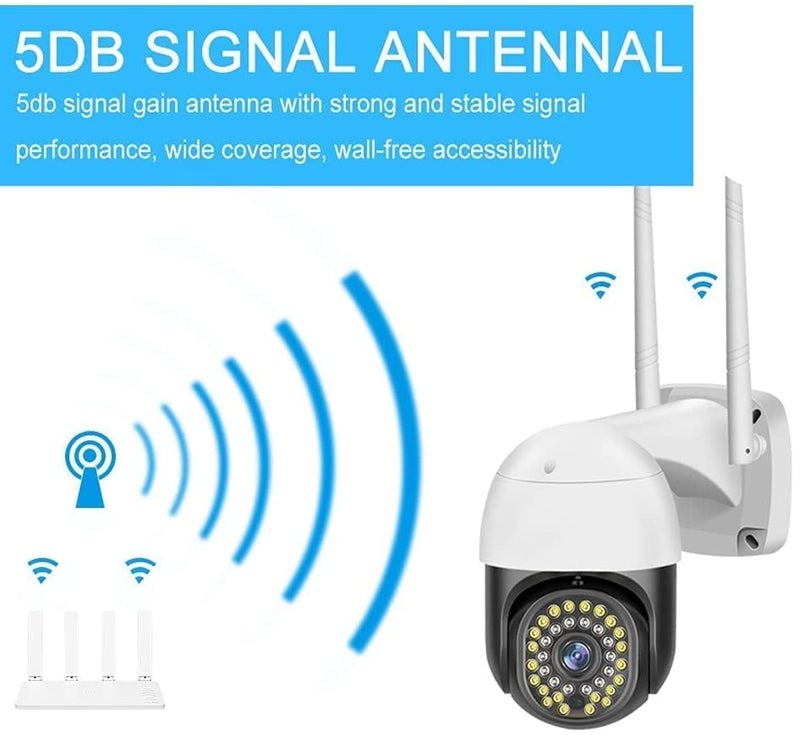 TP PLUS كاميرا PTZ خارجية لاسلكية بدقة 5MP | 2K (QHD) لمكتب المنزل مع رؤية ليلية ملونة | تتبع تلقائي بالذكاء الاصطناعي | مقاومة للعوامل الجوية IP66 (كاميرا قبة سوداء K-805) - Image 4