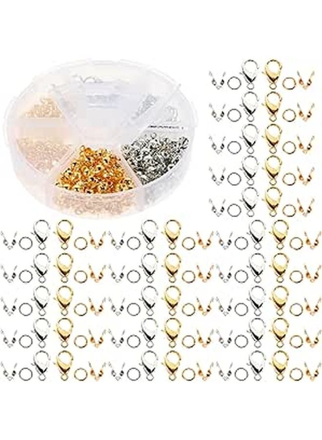 Lobster Clasp Set For Jewelry Making Repair Strong Holding Strength Silver Tone - Image 1