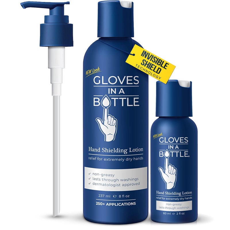 Gloves In A Bottle Non Greasy Healthcare Workers Hand Creams  Hand Cream for Nurses  Silicone Glove Cream  Water Resistant Dry Cracked Hands Treatment  Relief for Eczema  2 oz  8 oz with Pump