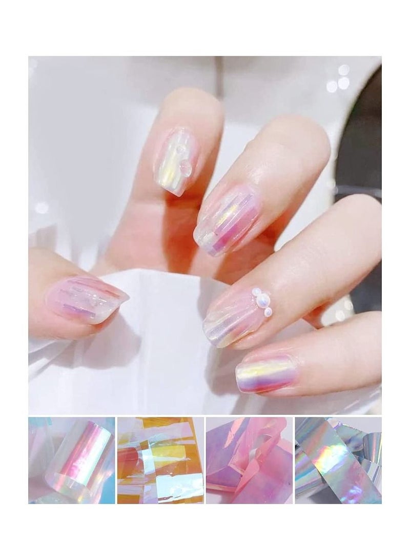 SYOSI Nail Foil Transfer Sticker， 15 Rolls Metallic Color Holographic Nail Foil Transfer Sticker for Women DIY Manicure Nail Decoration - Image 3