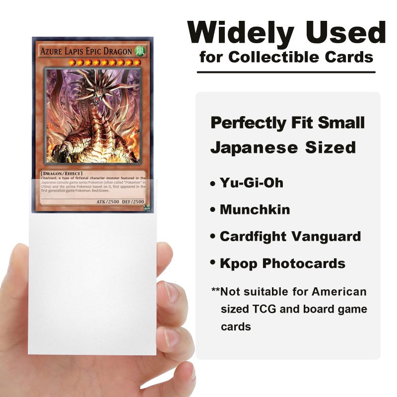 Fabmaker White Yu-gi-oh Card Sleeve 200 Pack, Japanese Small Card Sleeves Photocard Sleeves 62x89mm, Back Textured Perfect Shuffling, Protect Your Japanese Sized Trading Cards Kpop Photocard Never Tear - Image 5