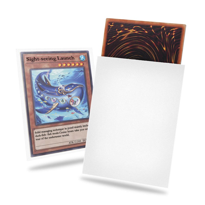 Fabmaker White Yu-gi-oh Card Sleeve 200 Pack, Japanese Small Card Sleeves Photocard Sleeves 62x89mm, Back Textured Perfect Shuffling, Protect Your Japanese Sized Trading Cards Kpop Photocard Never Tear - Image 1