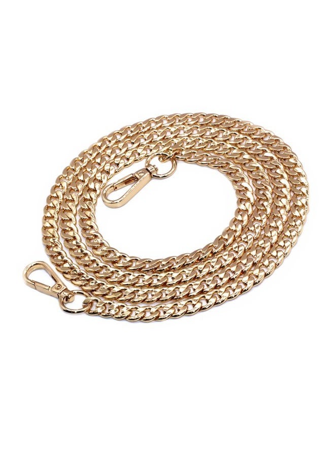 Model Worker DIY Iron Flat Chain Strap Handbag Chains Purse Chain Straps Shoulder Cross Body Replacement Straps with Metal Buckles (55", Gold) - Image 1