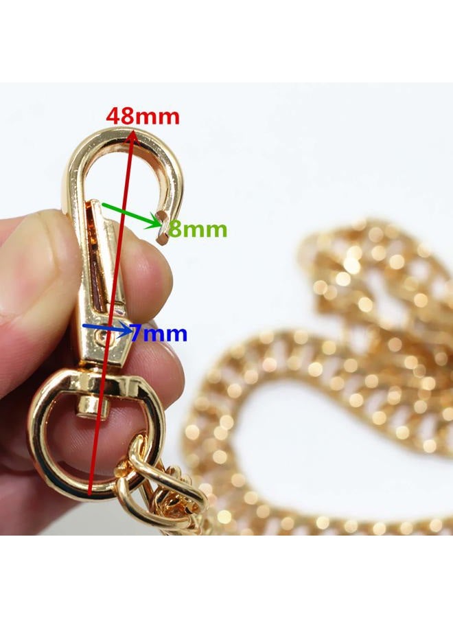 Model Worker DIY Iron Flat Chain Strap Handbag Chains Purse Chain Straps Shoulder Cross Body Replacement Straps with Metal Buckles (55", Gold) - Image 4