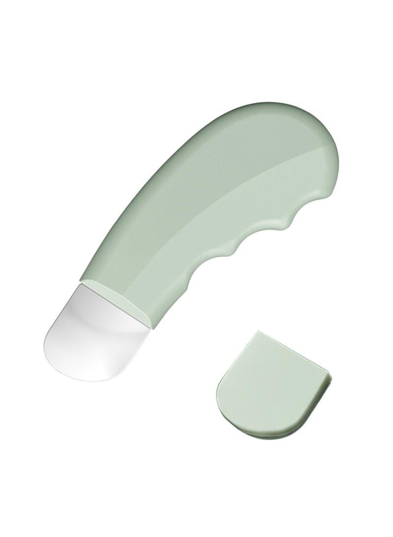 Blackhead Remover Silicone Black head Remover Stainless Steel Facial Scraper Tool Black Head Extractor with Silicone Dust Cover Safe Clean Skin Spatula for Men and Women Green