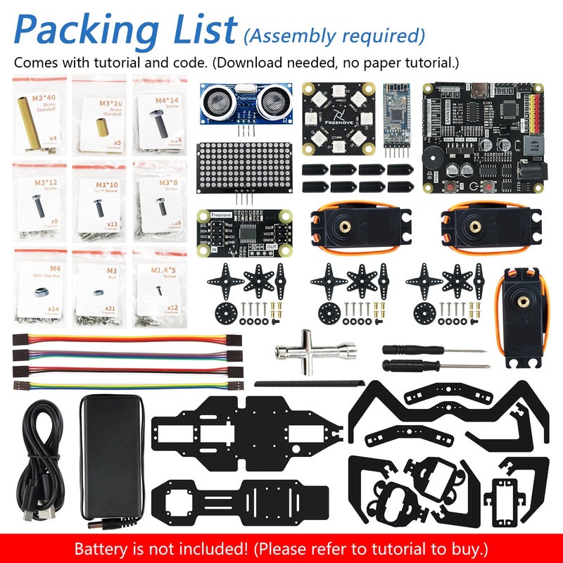 Freenove Robot Ant Kit (Compatible with Arduino IDE), Dot Matrix Expressions, Obstacle Avoidance, Wireless Control App, Ultrasonic Sensor Servo - Image 2