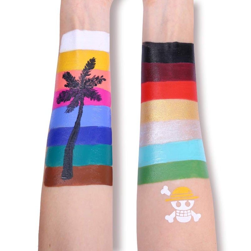 UCANBE Face Body Paint Oil, Professional 15 Colors FX Makeup Palette- Non Toxic Hypoallergenic Safe Facepaint for Halloween, Cosplay Costumes, Parties and Festivals - Image 3