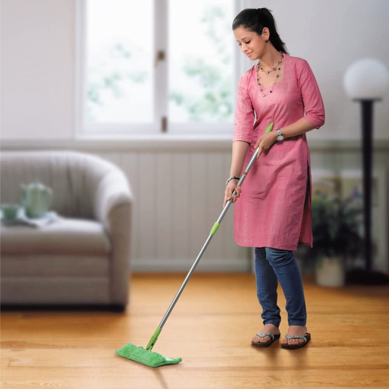 KREZON Flat Mop Microfiber Floor Mop Hardwood Mop Stainless Steel Handle with Reusable Flat Mop Pads - Image 1